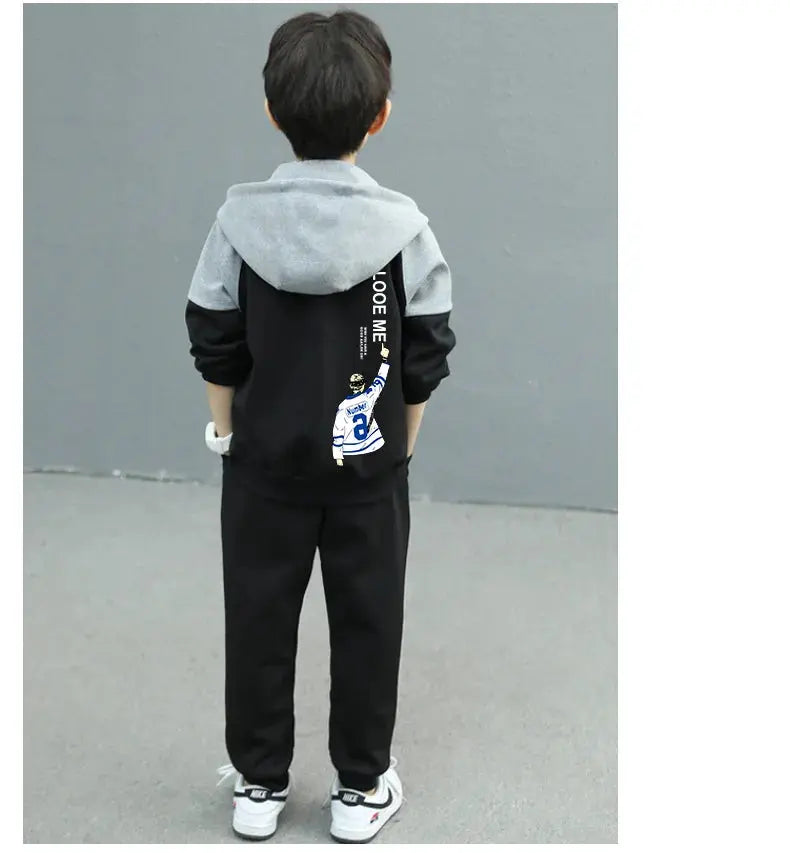 2025 autumn zipper splicing jacket hoodie + pants Reseller