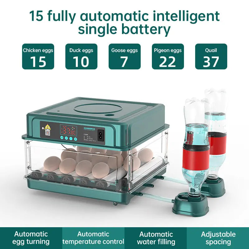 9 - 48 Egg Incubator: Automatic Egg - Turning & Humidity Monitoring. Duck Incubator with Auto - Water Ionic Waterbed eprolo