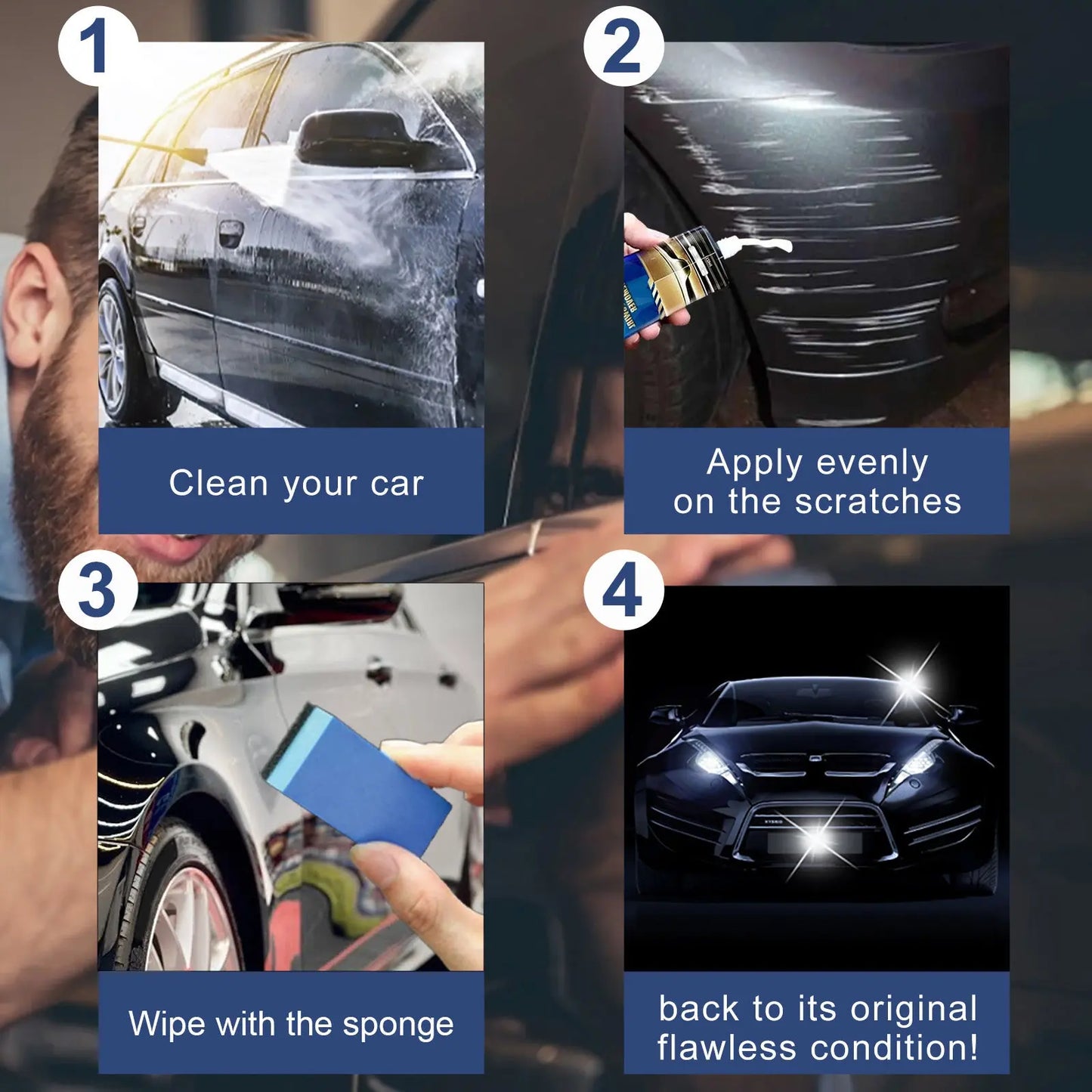 Car Scratch Repair Cream, Car Maintenance Refurbishment Paint Scratches Scratches Polishing Paint Repair Paste eprolo