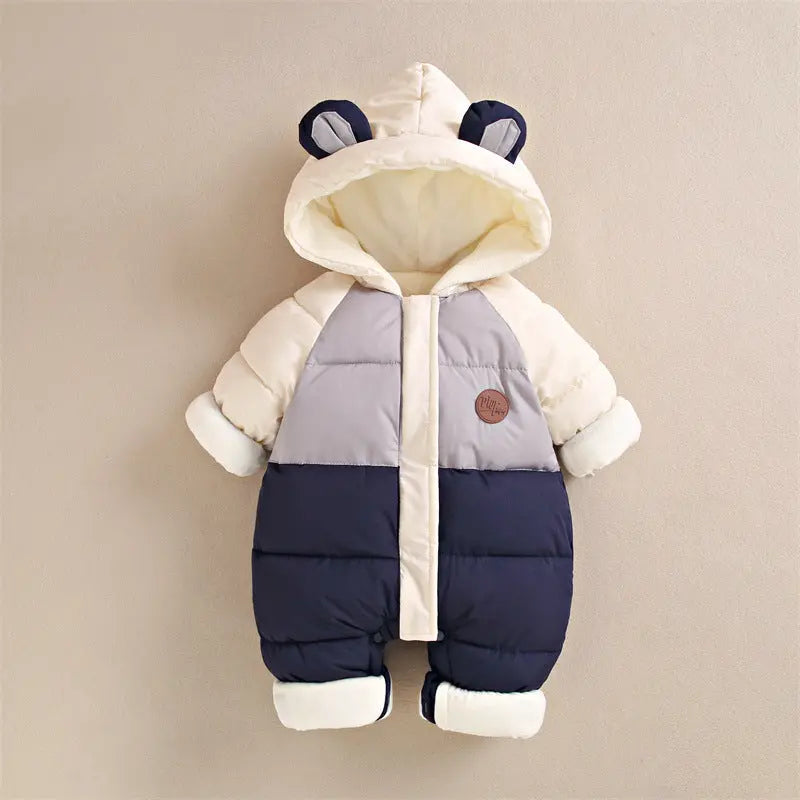 Baby down cotton jacket jumpsuit, autumn and winter clothes, khai clothes for men and women, baby clothes for going out, thick hugging clothes, winter climbing clothes eprolo