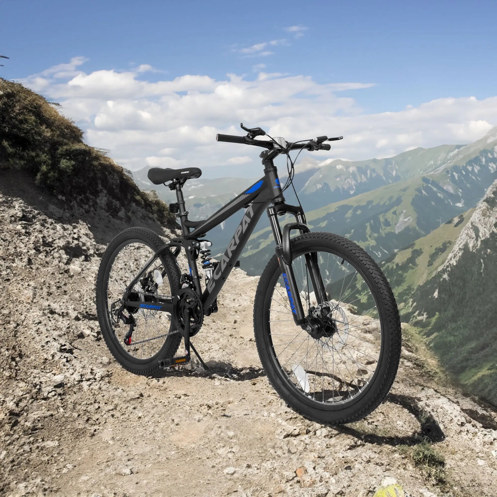 A2660 Ecarpat Mountain Bike 26 inch Wheel Carbon Steel Frame Disc Brake Thumb Shift Front Fork Rear Shock Absorber Bicycle eprolo