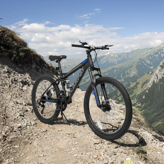 A2660 Ecarpat Mountain Bike 26 inch Wheel Carbon Steel Frame Disc Brake Thumb Shift Front Fork Rear Shock Absorber Bicycle eprolo