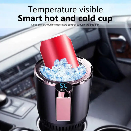 2 In1 Car Heating Cooling Cup 12V Smart Car Cup Holder Digital Temperature Display Drink Cup Warmer Cooler Mini Car Refrigerator eprolo