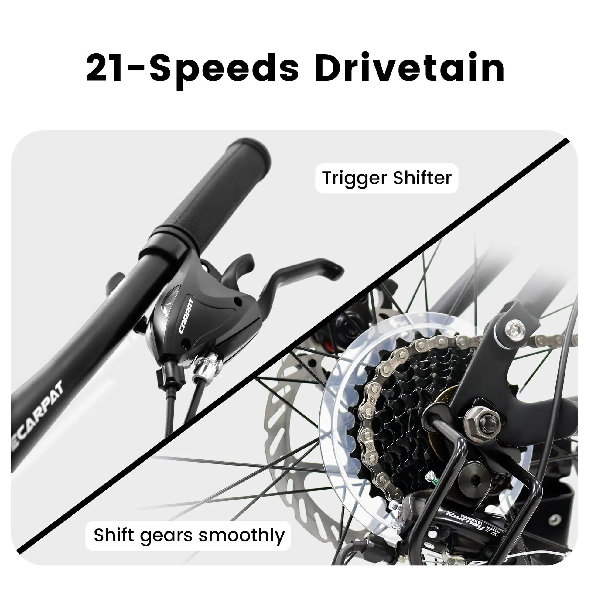 A2660 Ecarpat Mountain Bike 26 inch Wheel Carbon Steel Frame Disc Brake Thumb Shift Front Fork Rear Shock Absorber Bicycle eprolo