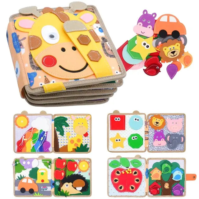 Toddlers Montessori Toys Busy Board Farm Animal Scene Storytelling Activity Toy Quiet Book Felt Activity Educational Sensory Toy eprolo