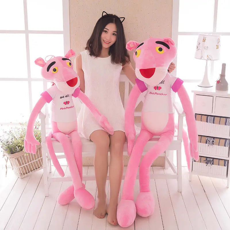 Internet celebrity pink leopard plush toy doll Dalang leopard long legs pink playful leopard jumping tiger large children's gift eprolo