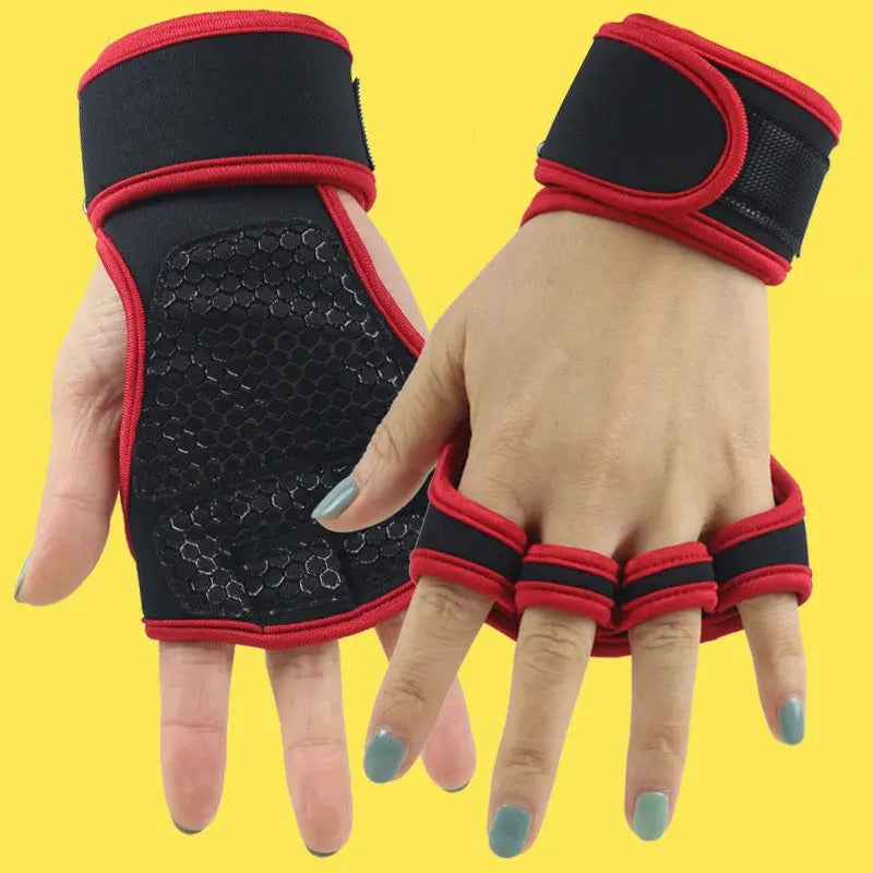 Fitness Half Finger Pull Up Grip Strength with Dumbbell Male Sports Equipment Wrist Protector Gloves Female Hard Pull Barbell Protector Gloves eprolo