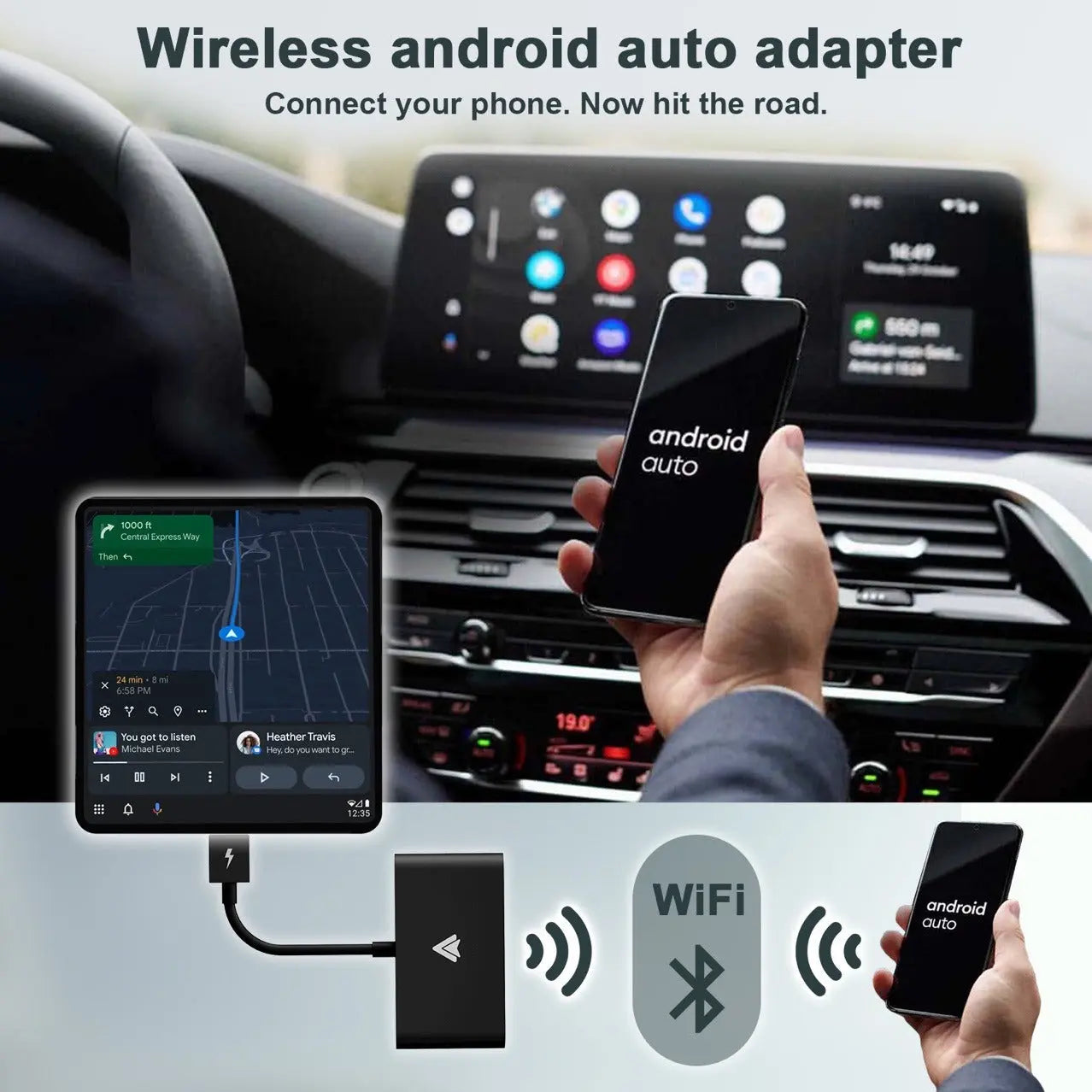 Suitable for Apple CarPlay original car wired to wireless Android Auto box Android car adapter eprolo