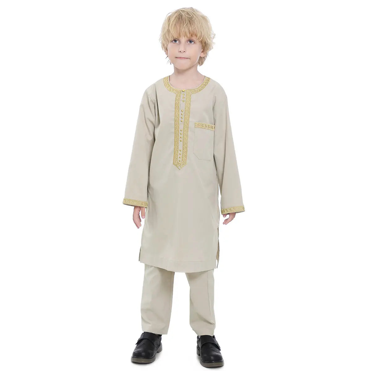 Middle Eastern teenage boy embroidered robe set eprolo
