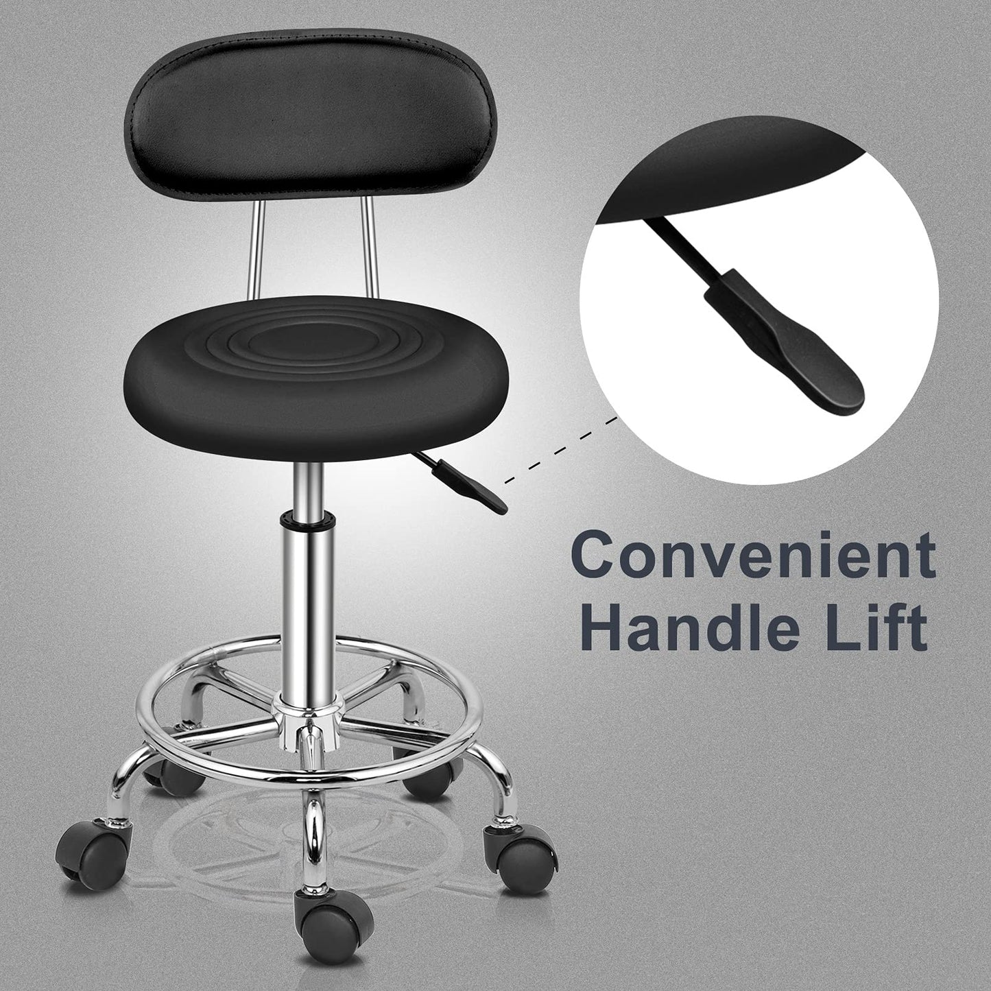 Omysalon Adjustable Salon Stool Black/White Reseller