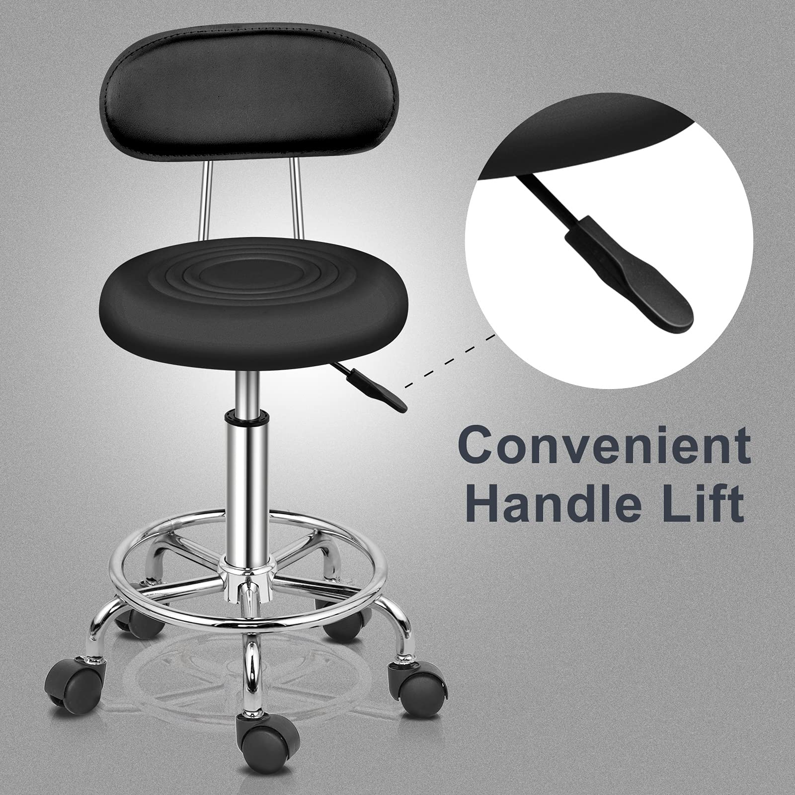 Omysalon Adjustable Salon Stool Black/White Reseller