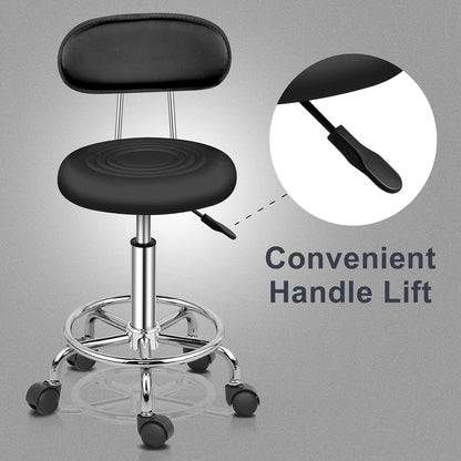 Omysalon Adjustable Salon Stool Black/White Reseller