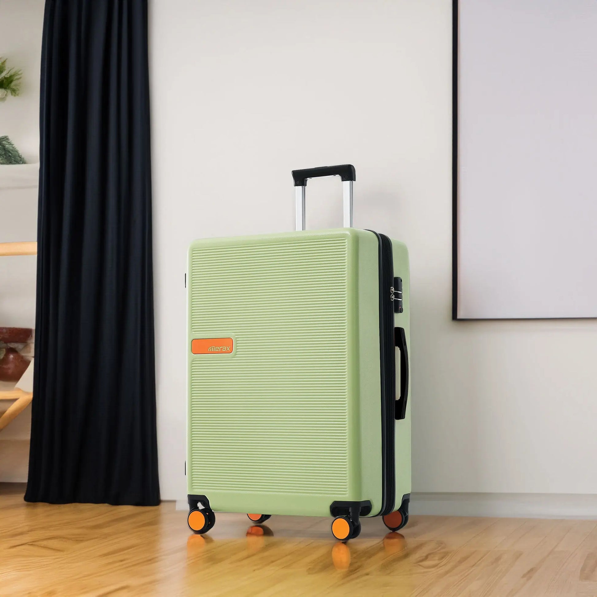 Contrast Color Hardshell Luggage 24inch Expandable Spinner Suitcase with TSA Lock Lightweight Green + ABS eprolo