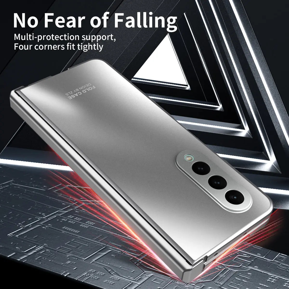 Suitable for Samsung Fold5 phone case ZFOLD4 folding screen solid color electroplating Fold3 all inclusive anti drop protective case 5G eprolo