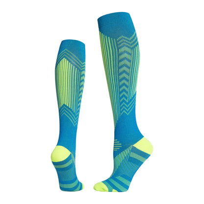 Professional sports pressure socks, running jump rope high leg socks, reflective striped cycling compression socks at night eprolo