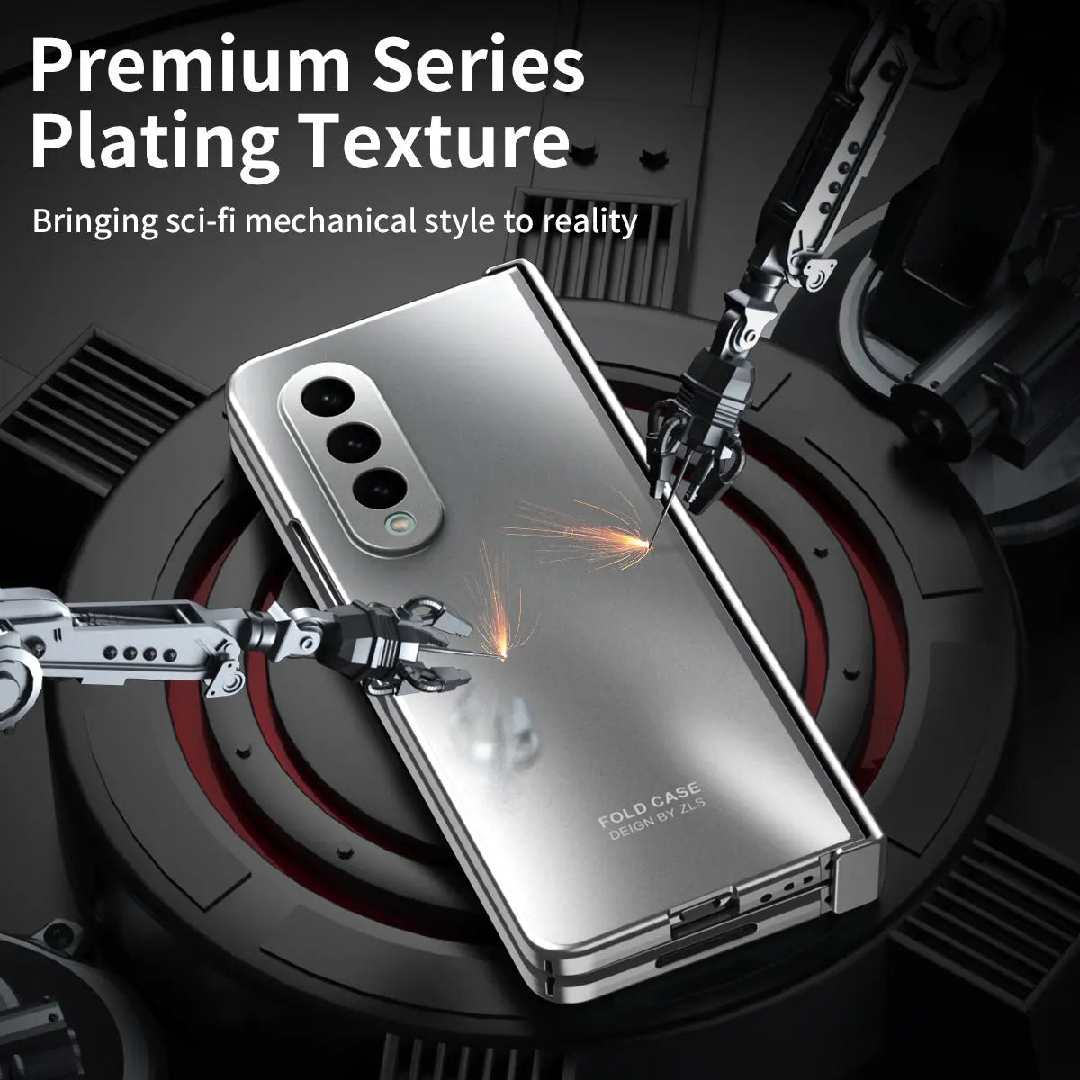 Suitable for Samsung Fold5 phone case ZFOLD4 folding screen solid color electroplating Fold3 all inclusive anti drop protective case 5G eprolo