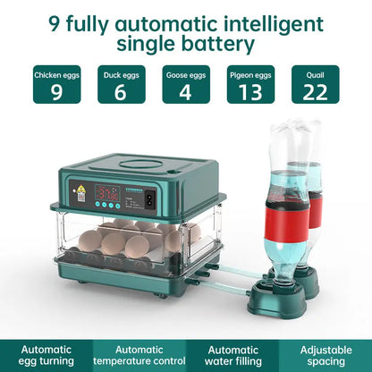9 - 48 Egg Incubator: Automatic Egg - Turning & Humidity Monitoring. Duck Incubator with Auto - Water Ionic Waterbed eprolo