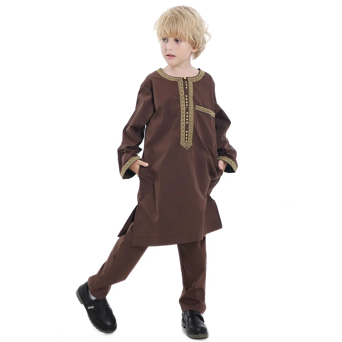 Middle Eastern teenage boy embroidered robe set eprolo