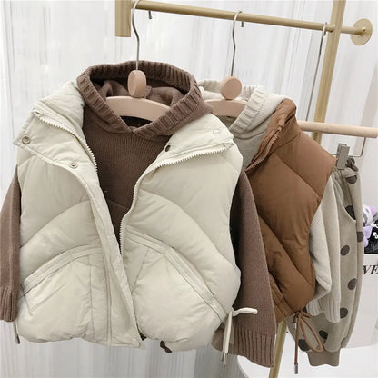 Children's standing collar cotton jacket vest winter loose vest for boys and girls camisole medium and small children's sweater eprolo
