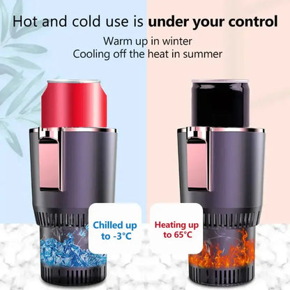2 In1 Car Heating Cooling Cup 12V Smart Car Cup Holder Digital Temperature Display Drink Cup Warmer Cooler Mini Car Refrigerator eprolo