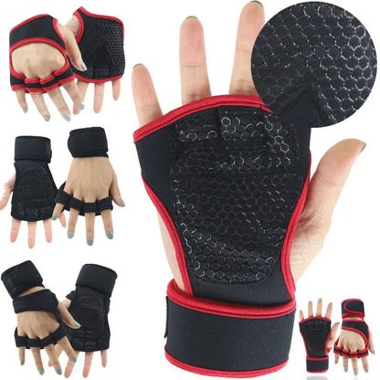 Fitness Half Finger Pull Up Grip Strength with Dumbbell Male Sports Equipment Wrist Protector Gloves Female Hard Pull Barbell Protector Gloves eprolo