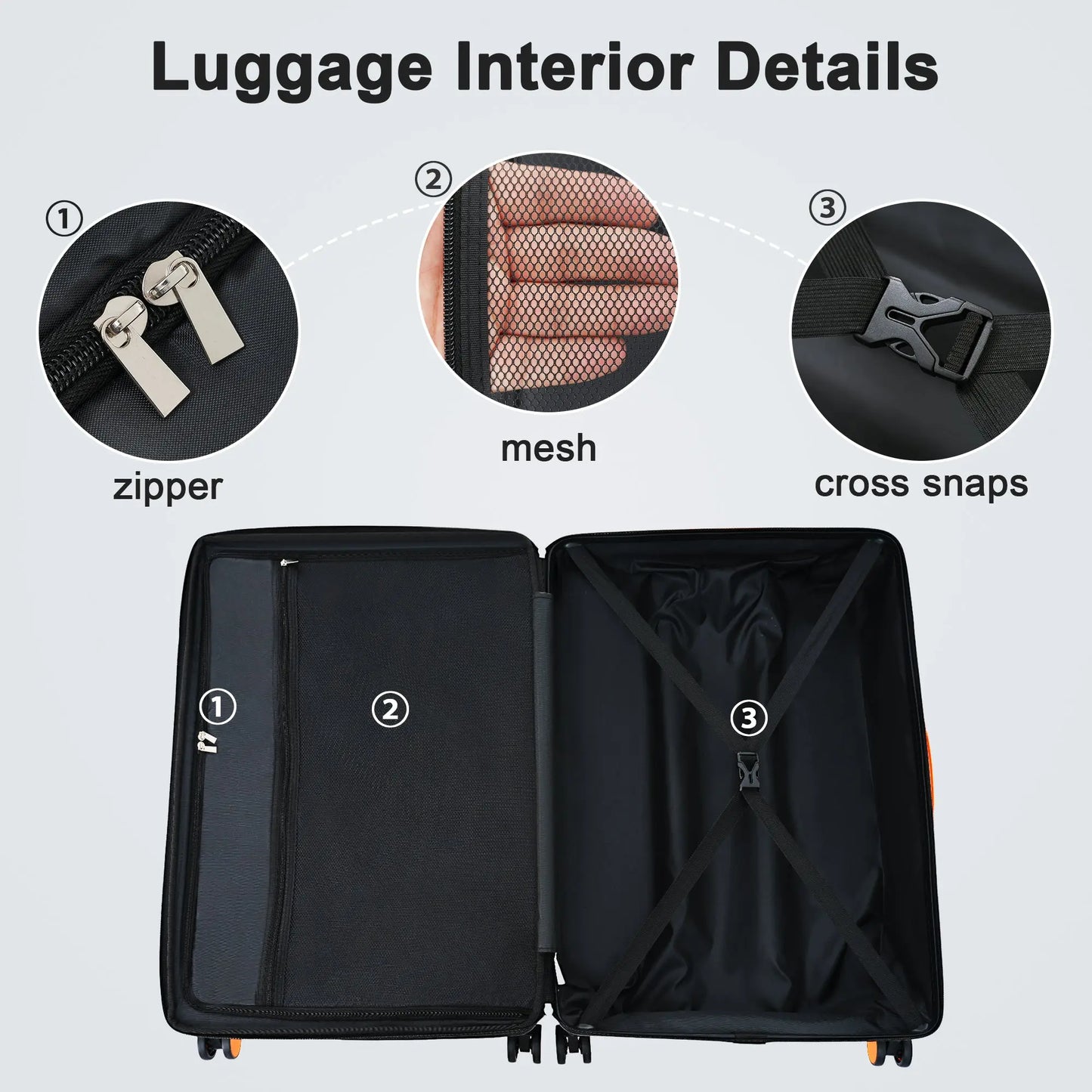 Contrast Color Hardshell Luggage 24inch Expandable Spinner Suitcase with TSA Lock Lightweight Green + ABS eprolo