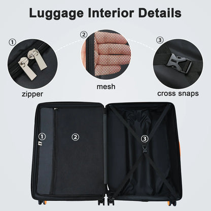 Contrast Color Hardshell Luggage 24inch Expandable Spinner Suitcase with TSA Lock Lightweight Green + ABS eprolo