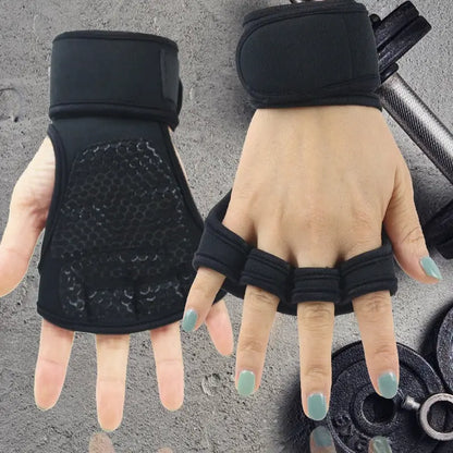 Fitness Half Finger Pull Up Grip Strength with Dumbbell Male Sports Equipment Wrist Protector Gloves Female Hard Pull Barbell Protector Gloves eprolo