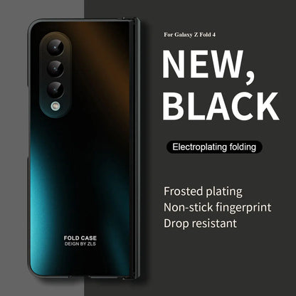Suitable for Samsung Fold5 phone case ZFOLD4 folding screen solid color electroplating Fold3 all inclusive anti drop protective case 5G eprolo