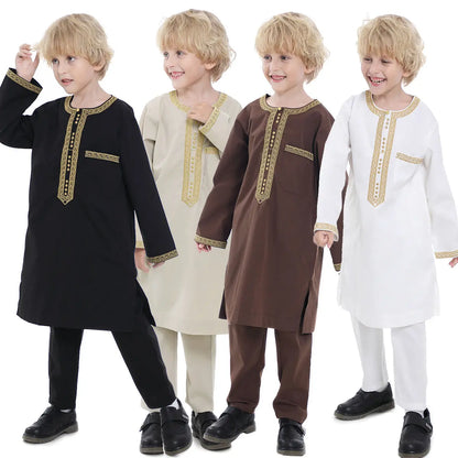 Middle Eastern teenage boy embroidered robe set eprolo