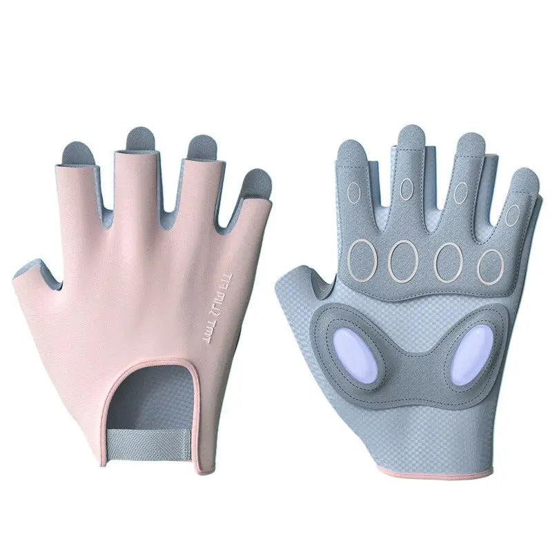 T Sports Frisbee Gloves Yoga Cycling Fitness Gloves Half Finger Extreme Frisbee Gloves Summer Women's Palm Protector eprolo