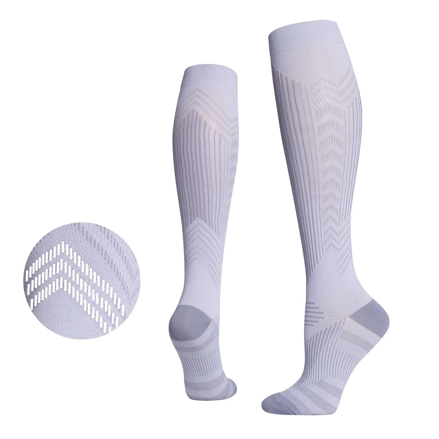 Professional sports pressure socks, running jump rope high leg socks, reflective striped cycling compression socks at night eprolo