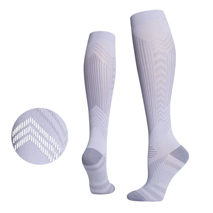Professional sports pressure socks, running jump rope high leg socks, reflective striped cycling compression socks at night eprolo