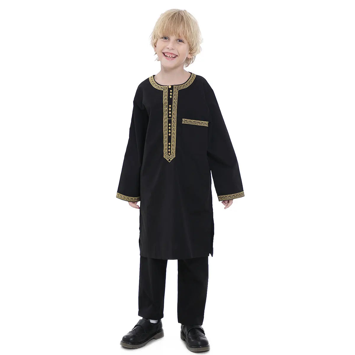Middle Eastern teenage boy embroidered robe set eprolo