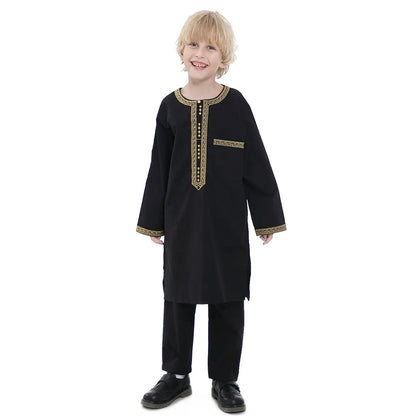 Middle Eastern teenage boy embroidered robe set eprolo