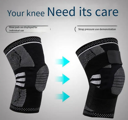 Strap support sports knee pads silicone shock absorption protection knee automatic closure outdoor sports eprolo