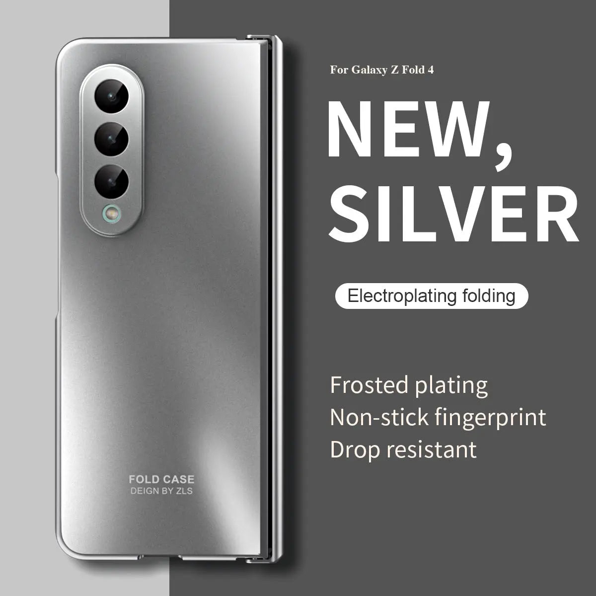 Suitable for Samsung Fold5 phone case ZFOLD4 folding screen solid color electroplating Fold3 all inclusive anti drop protective case 5G eprolo