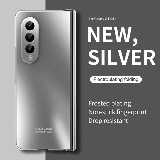 Suitable for Samsung Fold5 phone case ZFOLD4 folding screen solid color electroplating Fold3 all inclusive anti drop protective case 5G eprolo