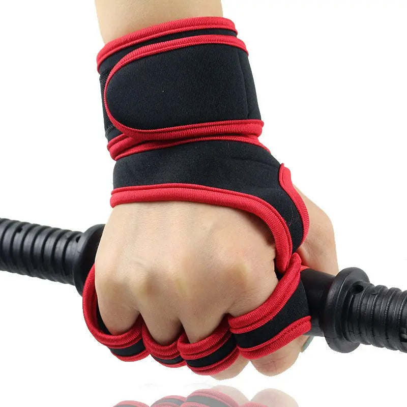 Fitness Half Finger Pull Up Grip Strength with Dumbbell Male Sports Equipment Wrist Protector Gloves Female Hard Pull Barbell Protector Gloves eprolo