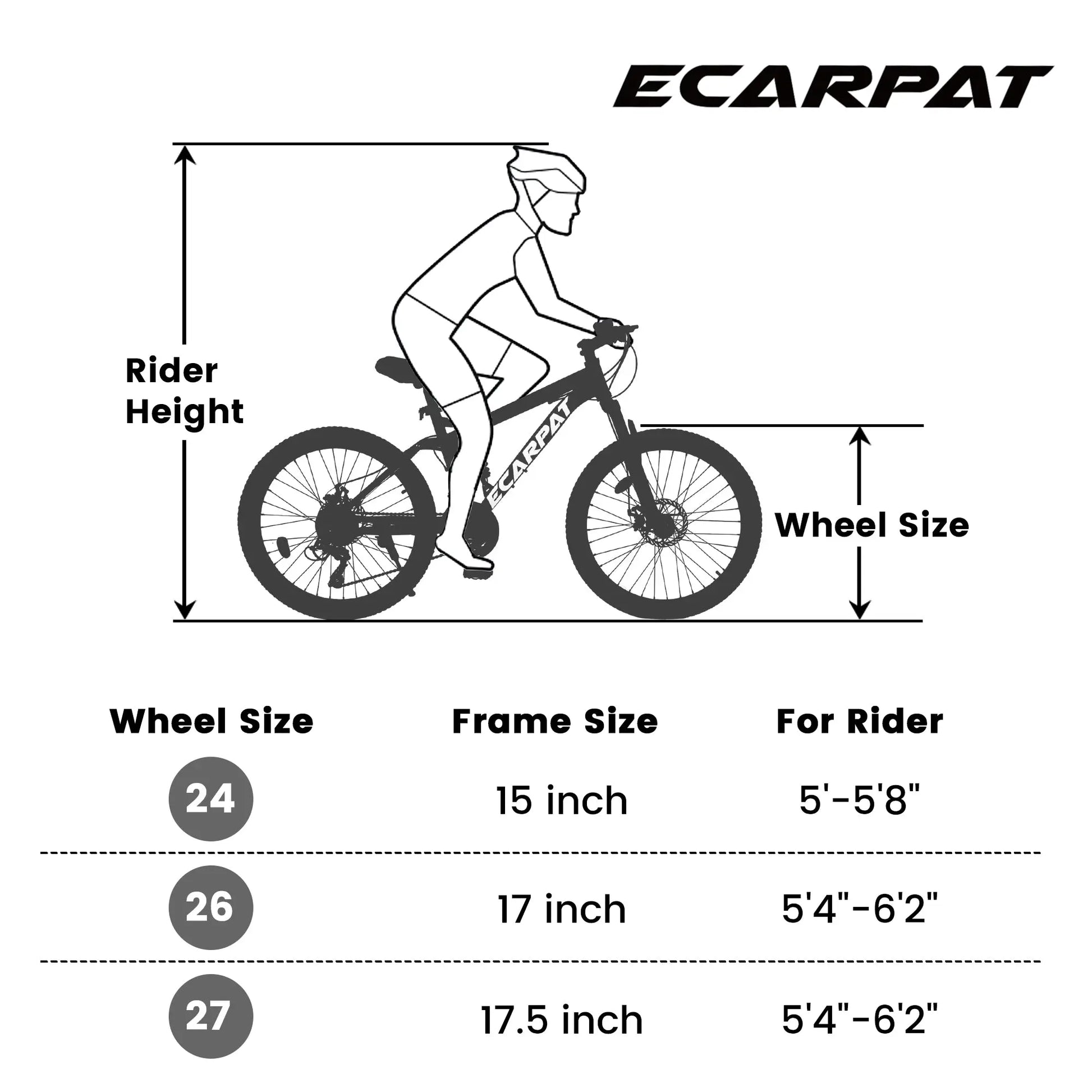 A2660 Ecarpat Mountain Bike 26 inch wheels, carbon steel frame disc brake thumb shift front fork rear shock absorber bike eprolo