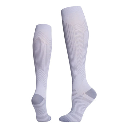 Professional sports pressure socks, running jump rope high leg socks, reflective striped cycling compression socks at night eprolo