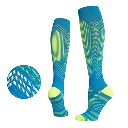 Professional sports pressure socks, running jump rope high leg socks, reflective striped cycling compression socks at night eprolo