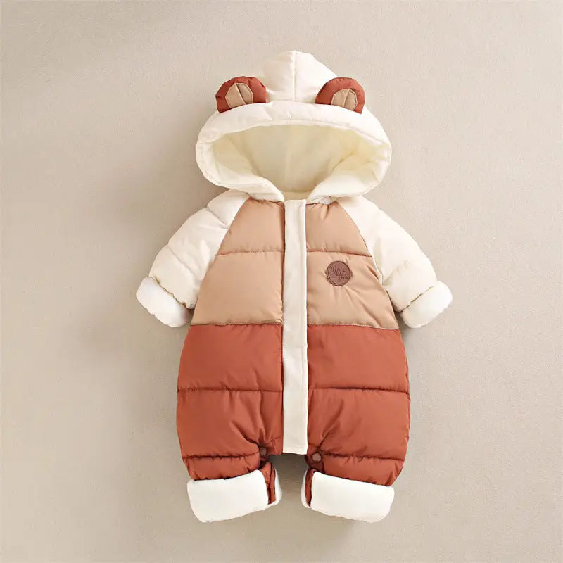 Baby down cotton jacket jumpsuit, autumn and winter clothes, khai clothes for men and women, baby clothes for going out, thick hugging clothes, winter climbing clothes eprolo