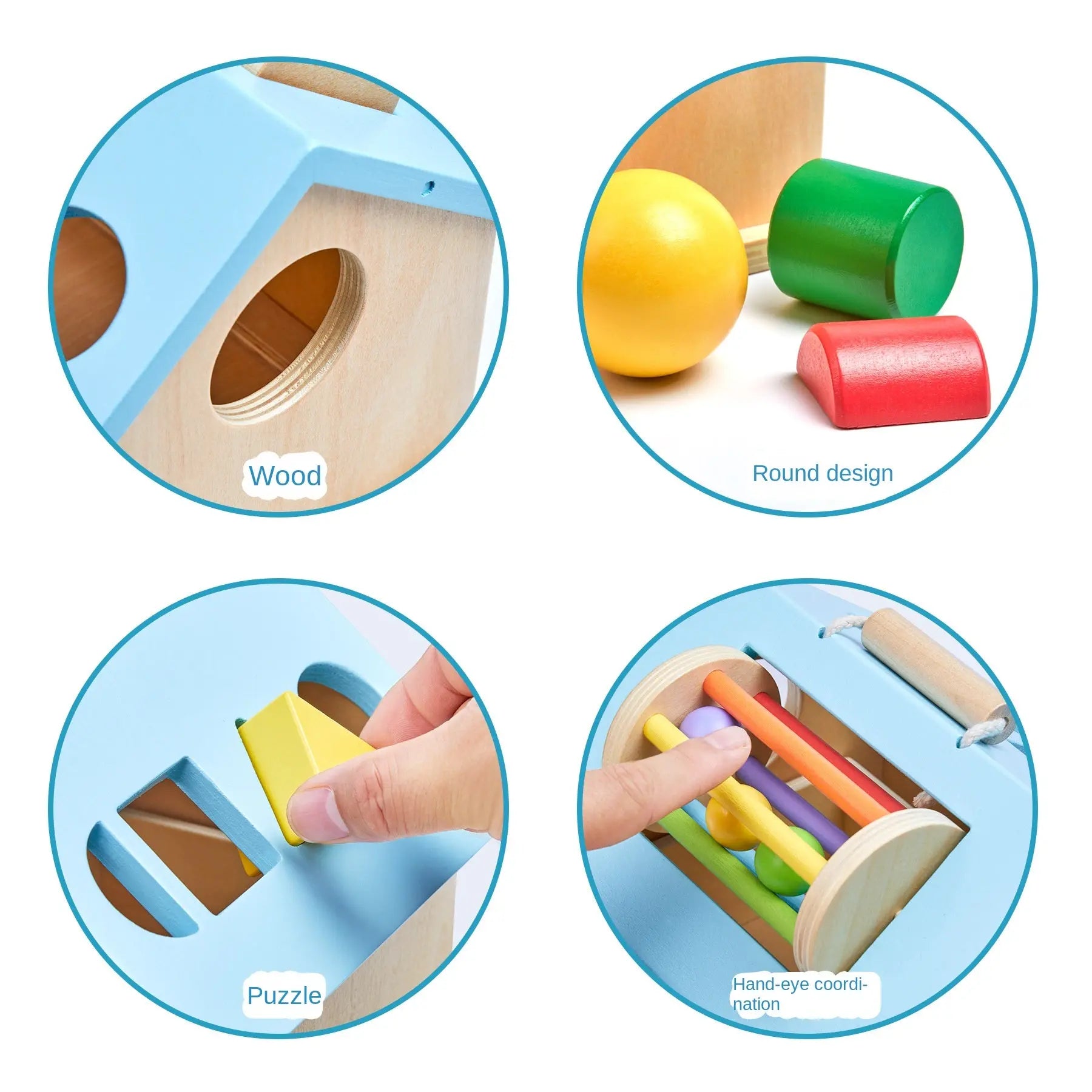 Montessori teaching aids 0-3 baby early education busy house wooden shape matching house drawer box puzzle toy eprolo
