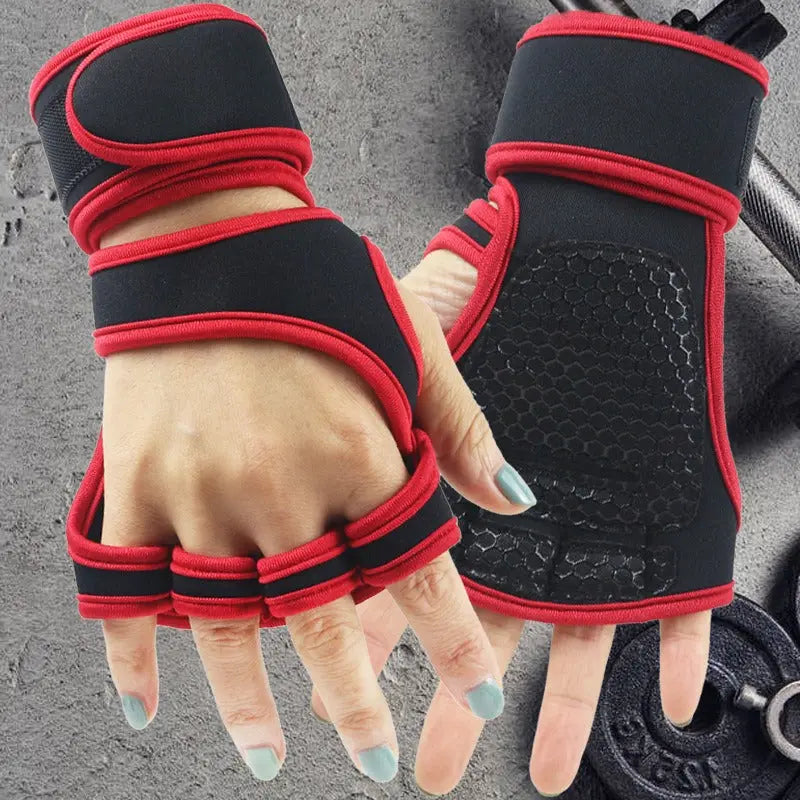 Fitness Half Finger Pull Up Grip Strength with Dumbbell Male Sports Equipment Wrist Protector Gloves Female Hard Pull Barbell Protector Gloves eprolo