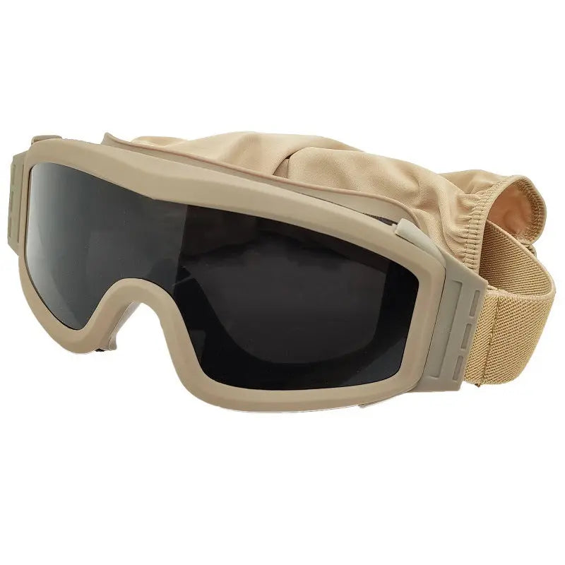 Tactical military fan wind goggles CS outdoor equipment shooting protection against impact three lens set goggles eprolo