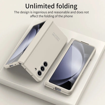 Suitable for Samsung zfold 5 phone case FOLD4 folding screen solid color simple pen slot hinge all inclusive anti drop protection eprolo