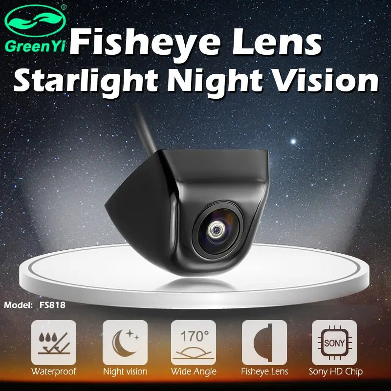 GreenYi 170 Degree Fish Eye Lens Starlight Night Vision Vehicle Rear / Front View Camera low-light level 15m visible Car Camera eprolo