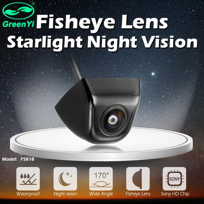 GreenYi 170 Degree Fish Eye Lens Starlight Night Vision Vehicle Rear / Front View Camera low-light level 15m visible Car Camera eprolo