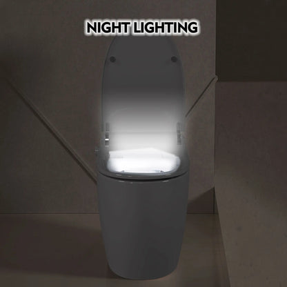 Heated seat intelligent toilet, integrated toilet, automatic flushing water tank toilet, with foot sensor flushing, white night eprolo